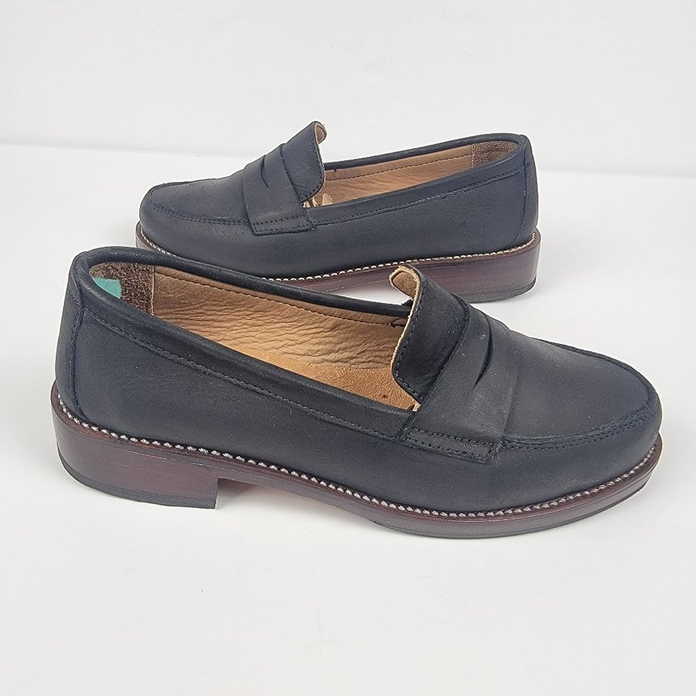 Adelante The Sofia Leather Penny Loafers Black 5.5 C